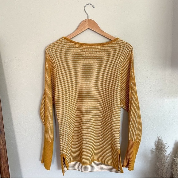 Max Studio Mustard Yellow Ribbed Knit Pullover Sweater - Picture 3 of 8